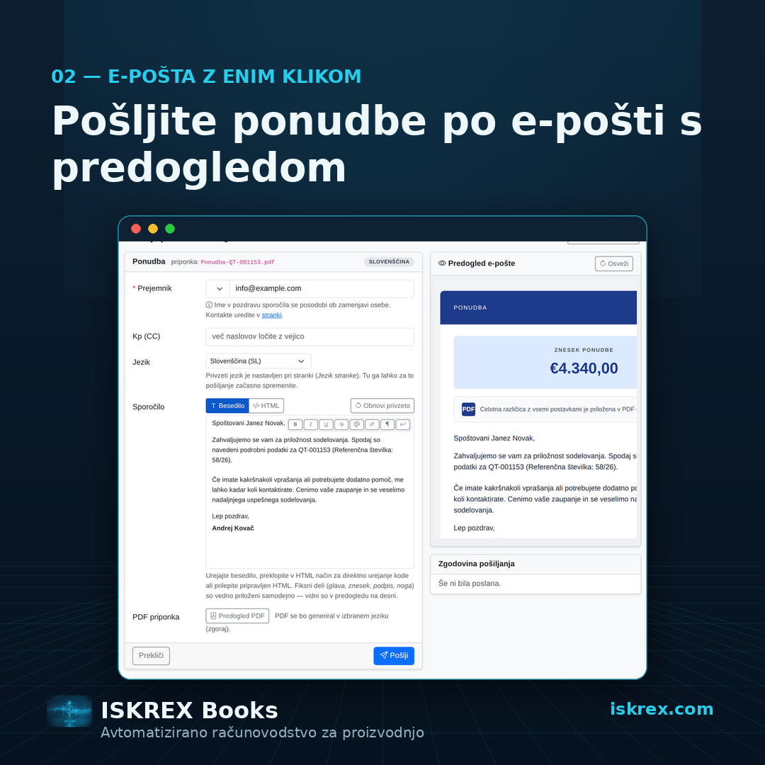 Pošiljanje dokumentov strankam