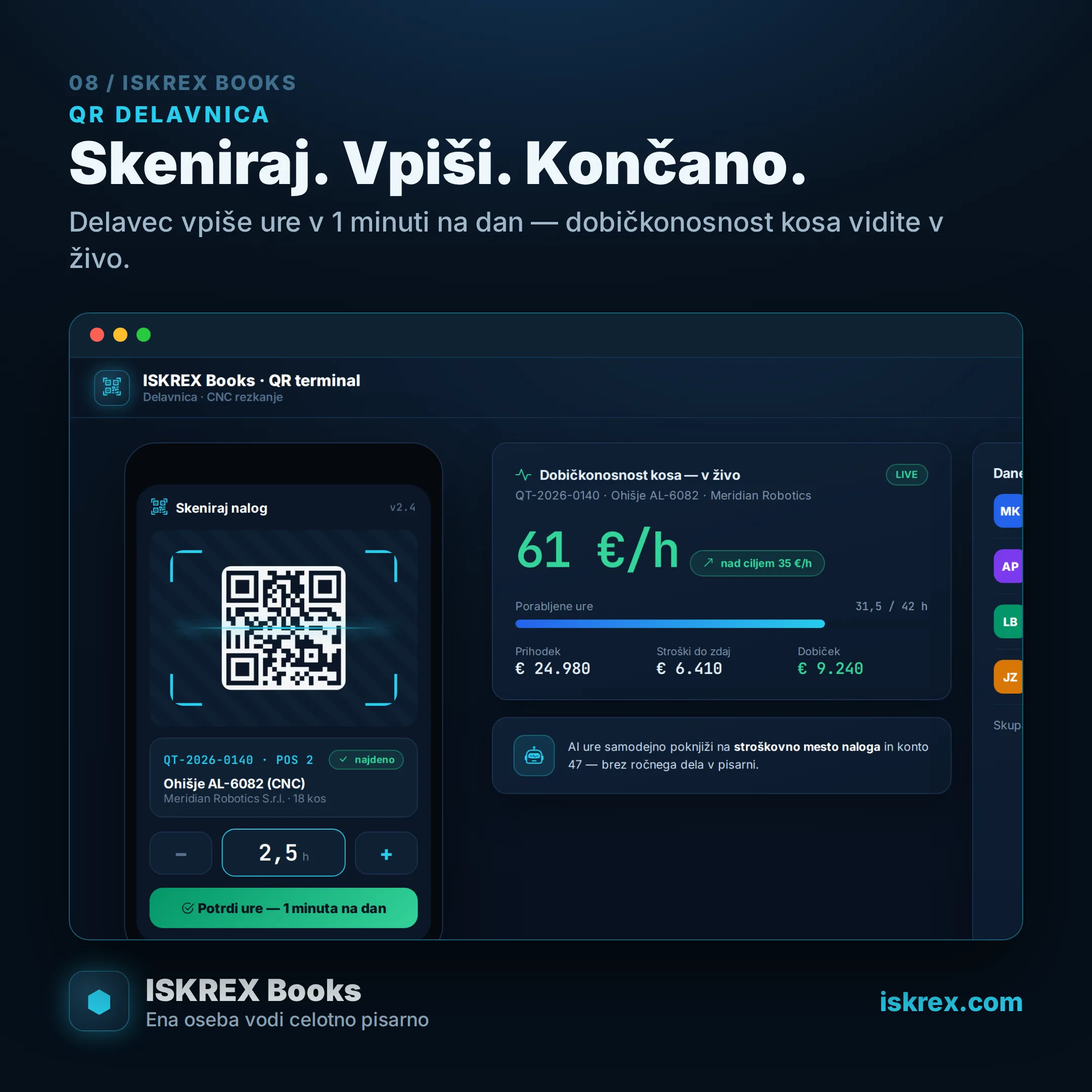 Iskrex Books — QR shop floor promo card
